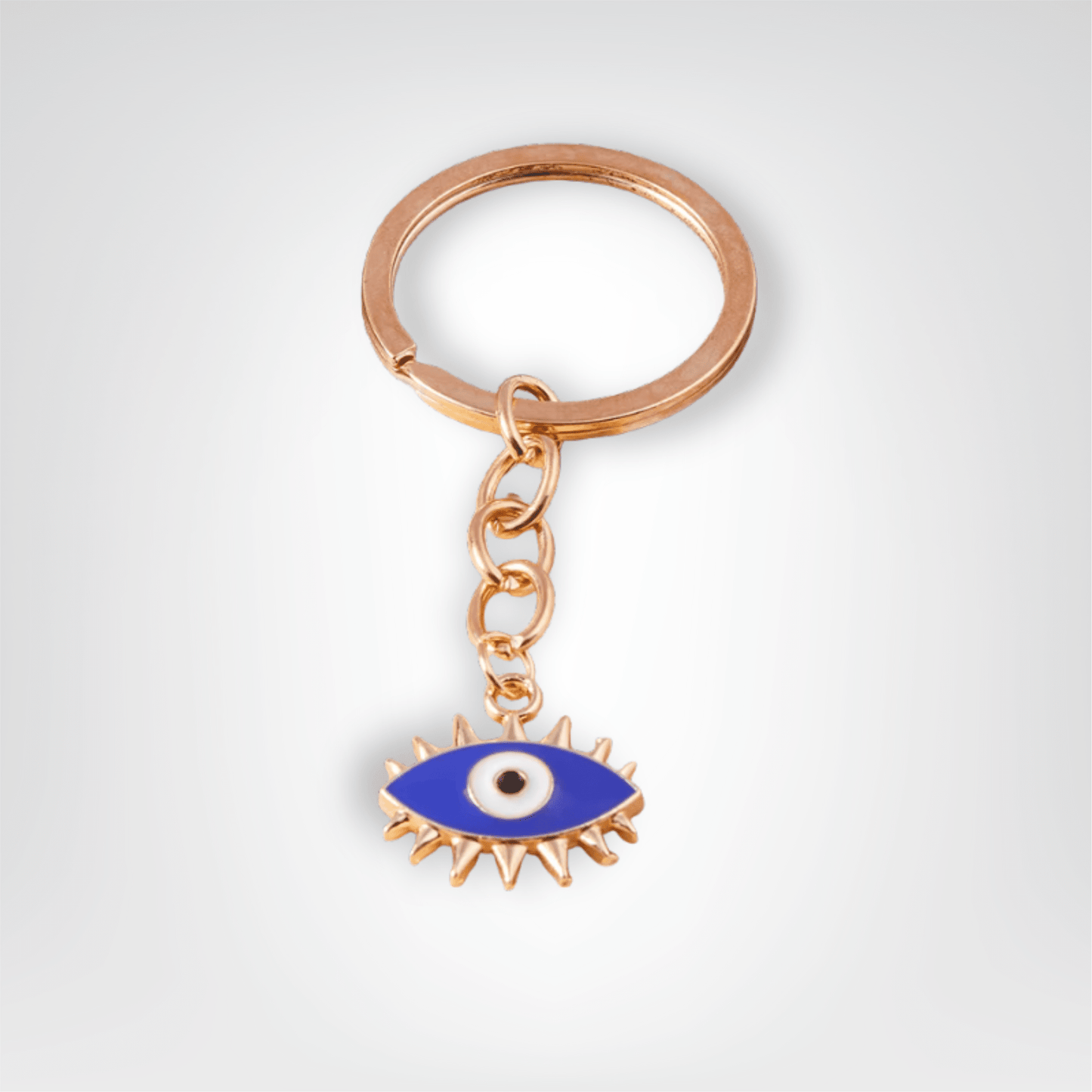 Porte - clé Bijou <br> L’Œil solaire - Bleu et doré