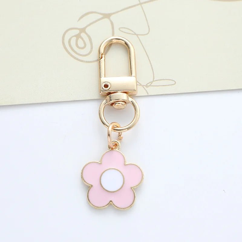 Porte - clés Bijou <br> La Fleur rose pastel - Rose pastel