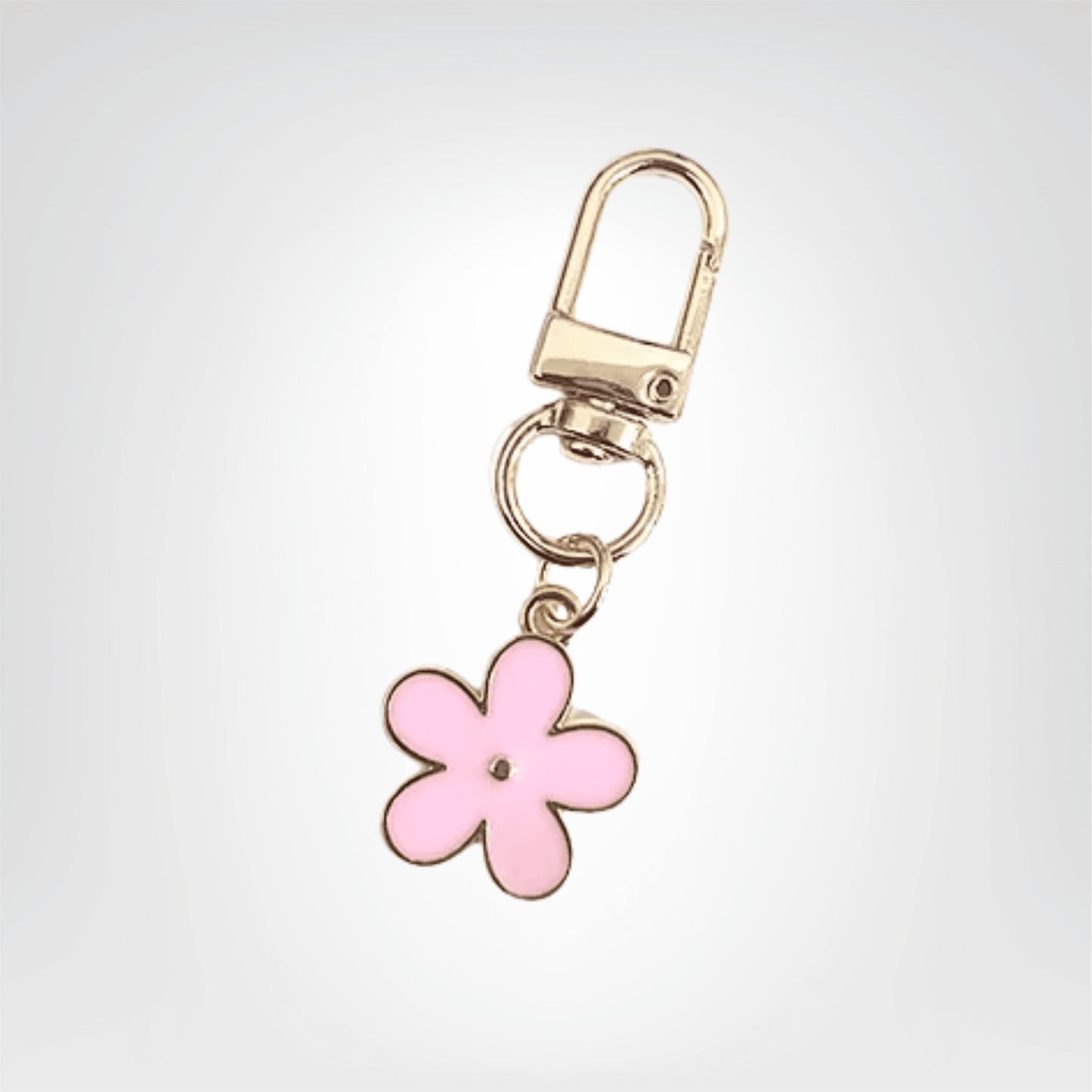 Porte - clés Bijou <br> La Fleur rosée - Rose et doré