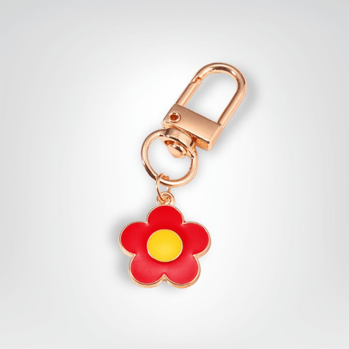 Porte - clés Bijou <br> La Fleur rouge dorée - Rouge