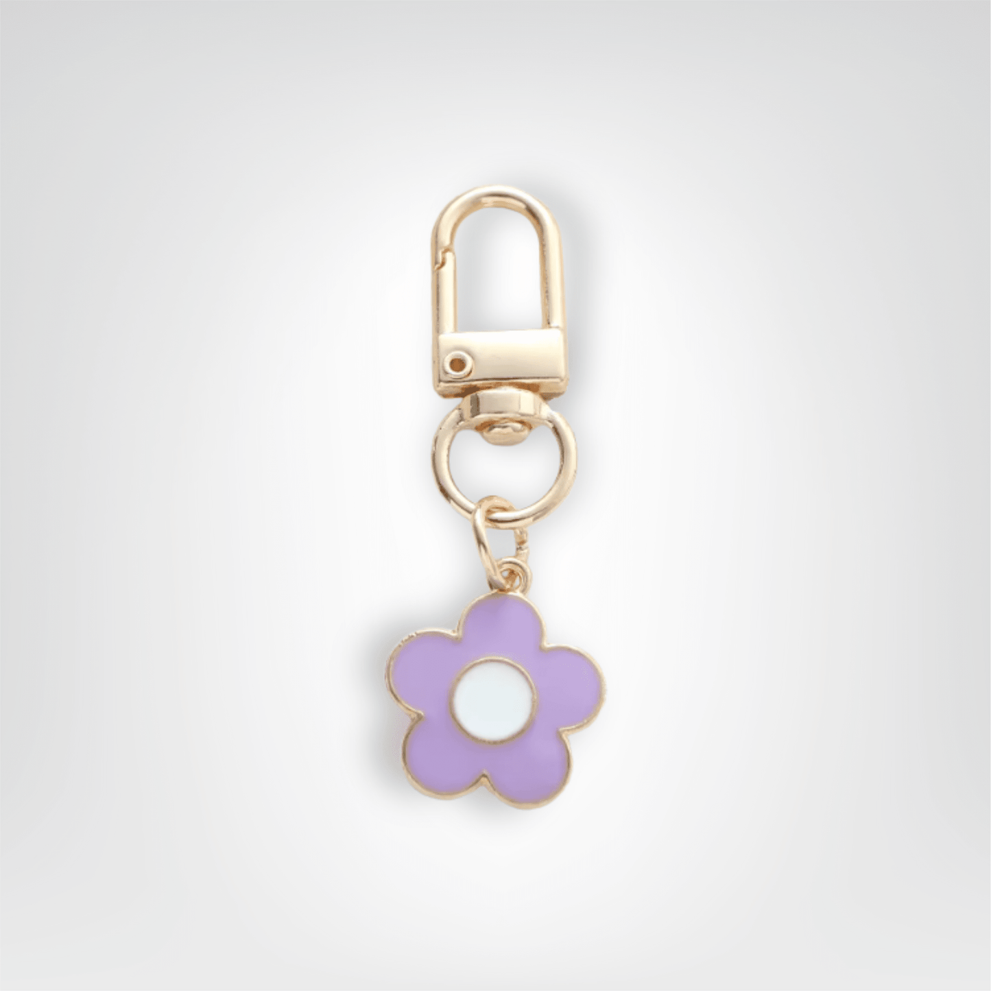 Porte - clés Bijou <br> La Fleur violette dorée - Violet