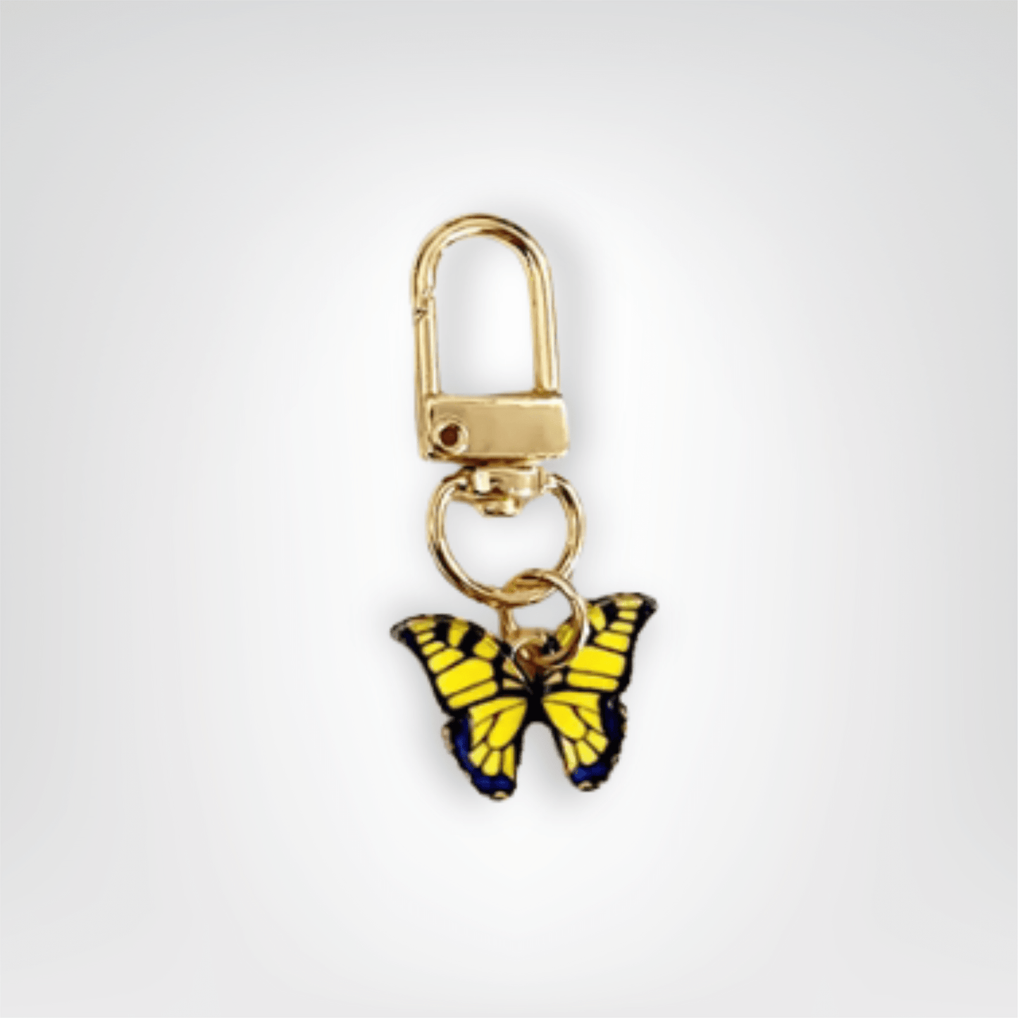 Porte - clés Bijou <br> Le Papillon doré & noir - Doré et noir