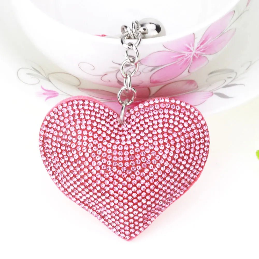 Porte - clés Bijoux <br> Cœur Rose Cristal - Rose cristal
