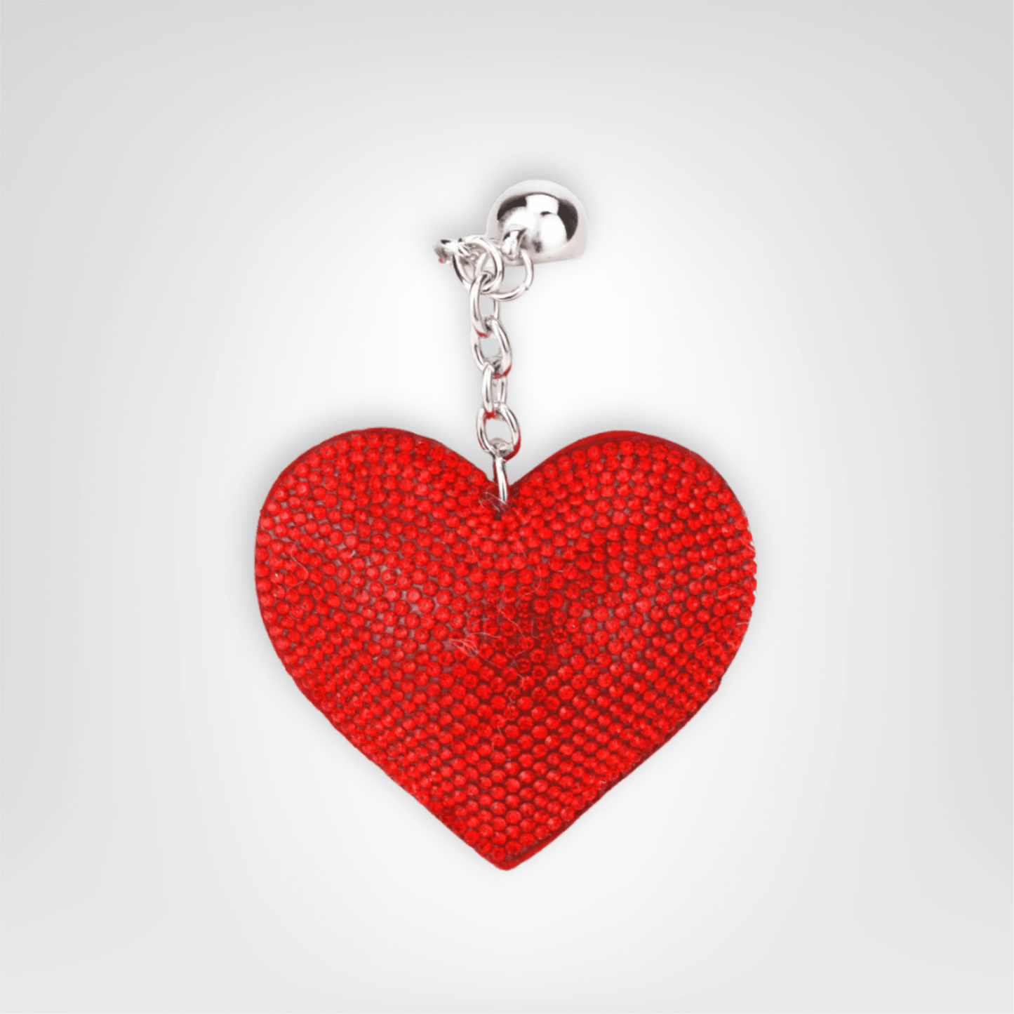 Porte - clés Bijoux <br> Cœur Rouge Argenté - Rouge argenté
