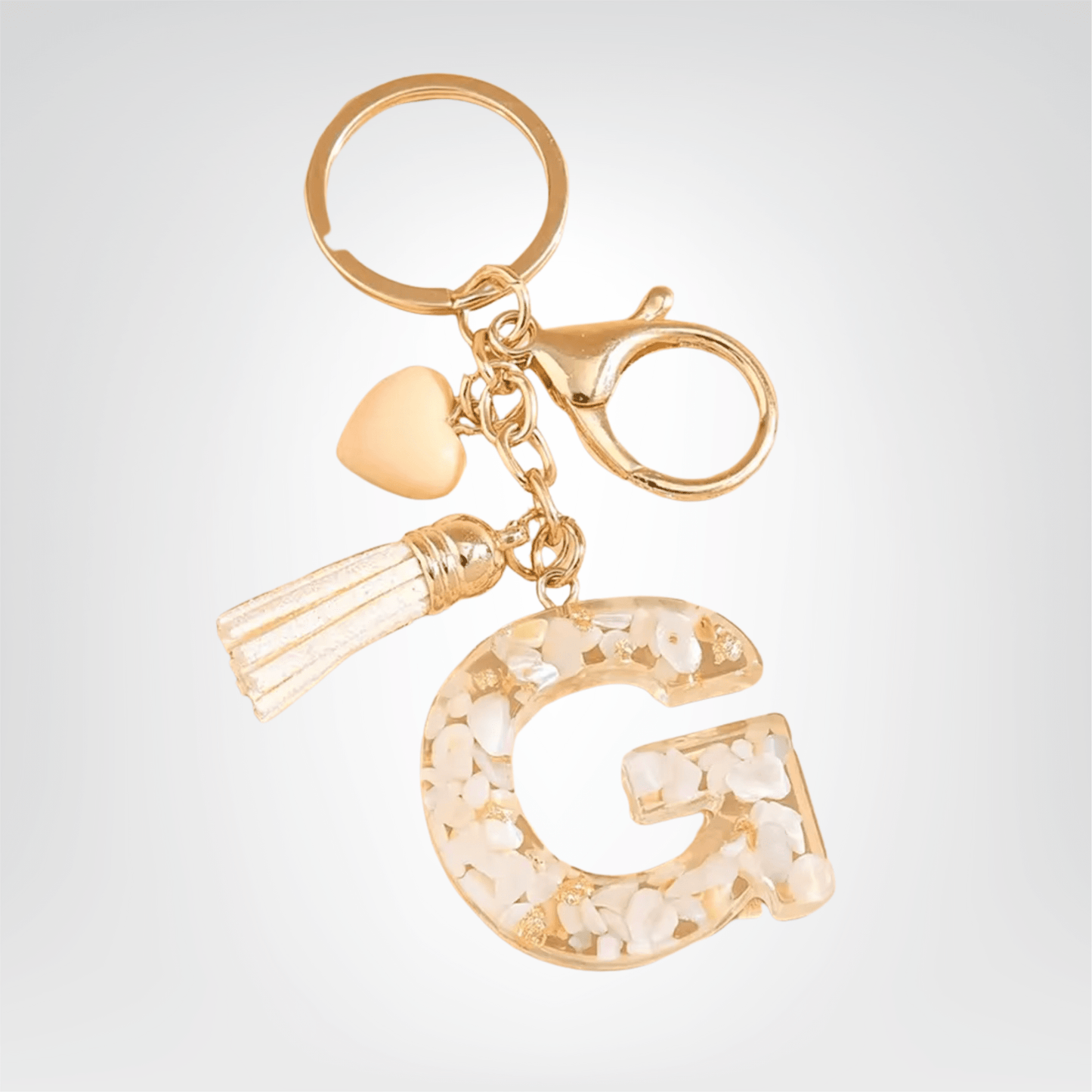 Porte - clés Bijoux <br> Lettre G Cristal Doré - Doré