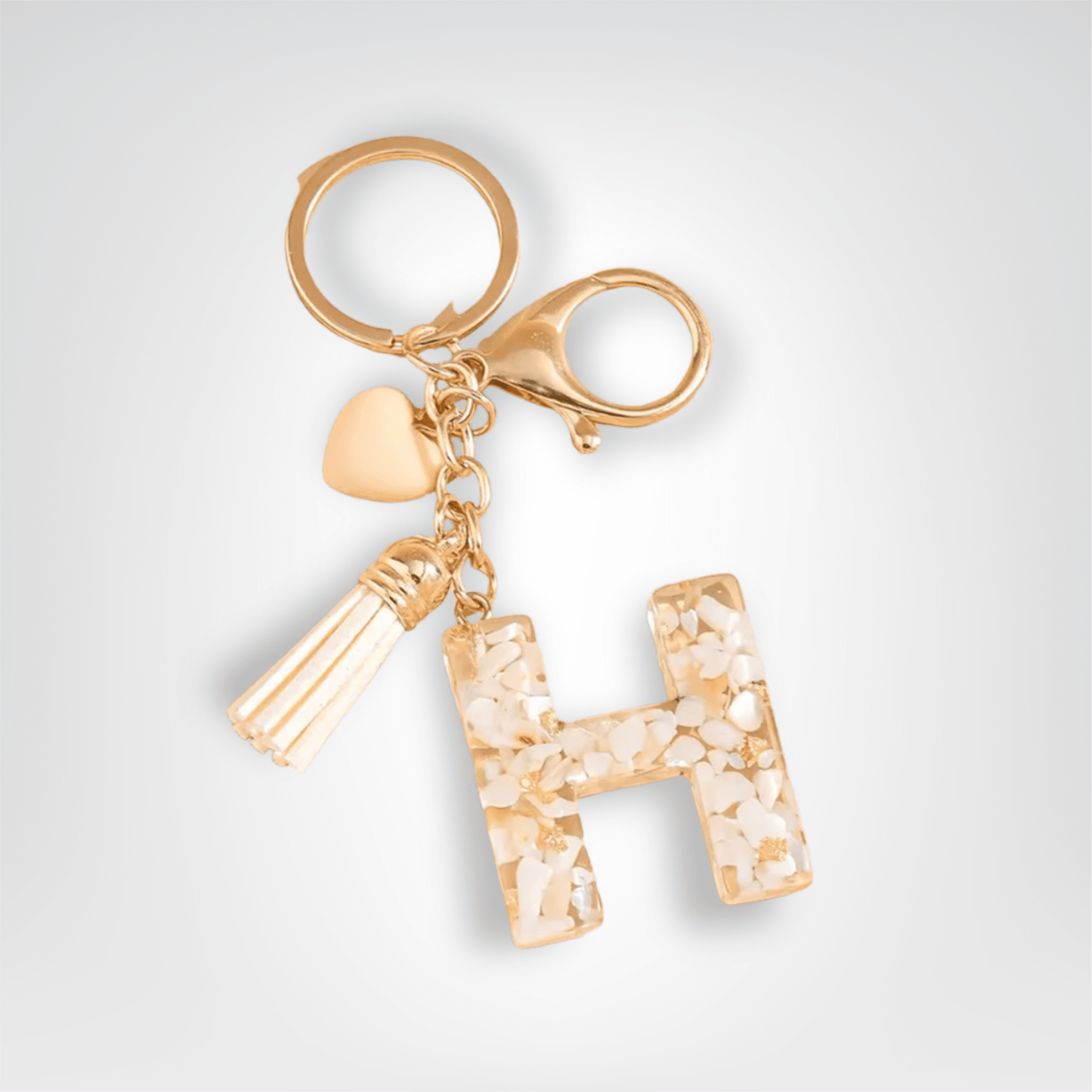Porte - clés Bijoux <br> Lettre H Cristal Doré - Doré