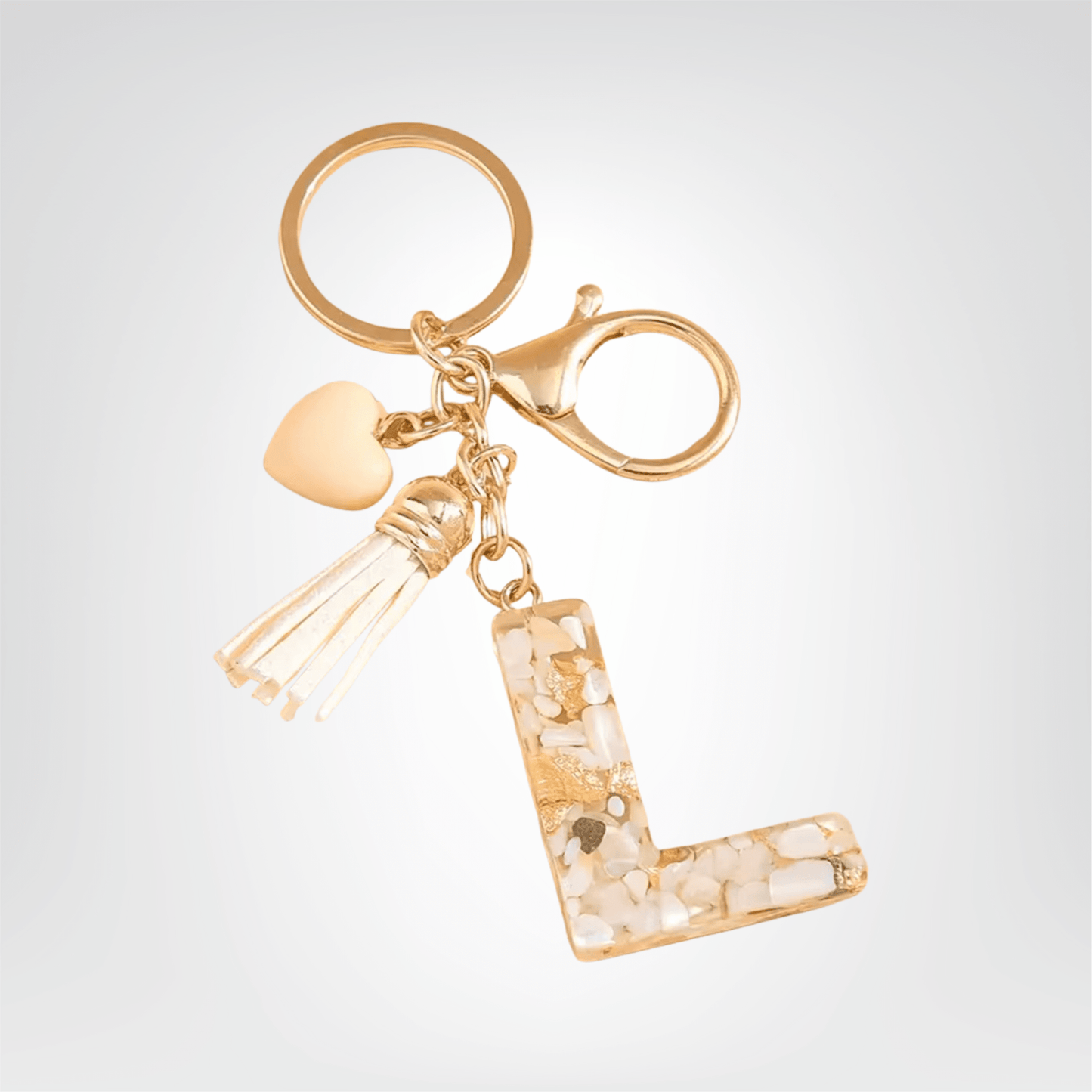 Porte - clés Bijoux <br> Lettre L Cristal Doré - Doré