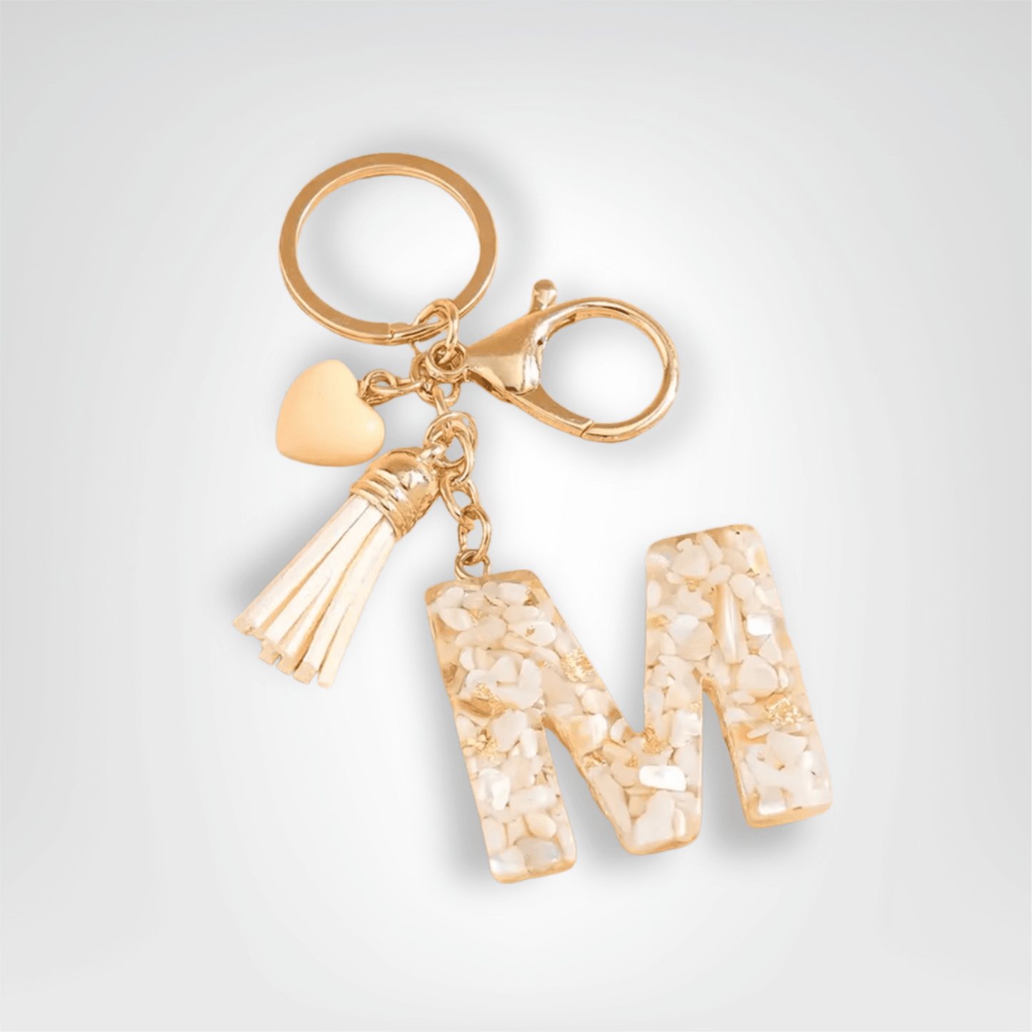 Porte - clés Bijoux <br> Lettre M Cristal Doré - Doré