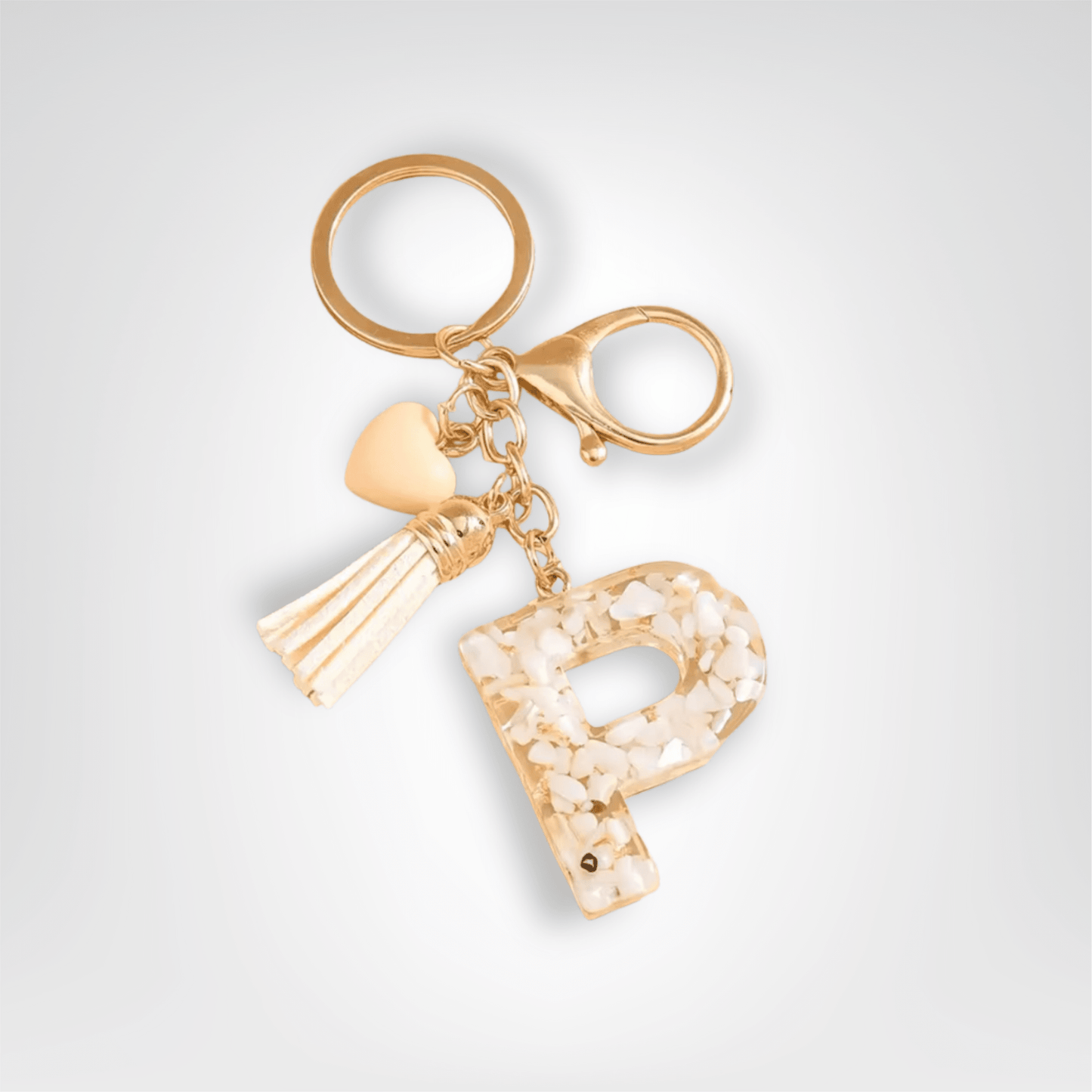 Porte - clés Bijoux <br> Lettre P Cristal Doré - Doré