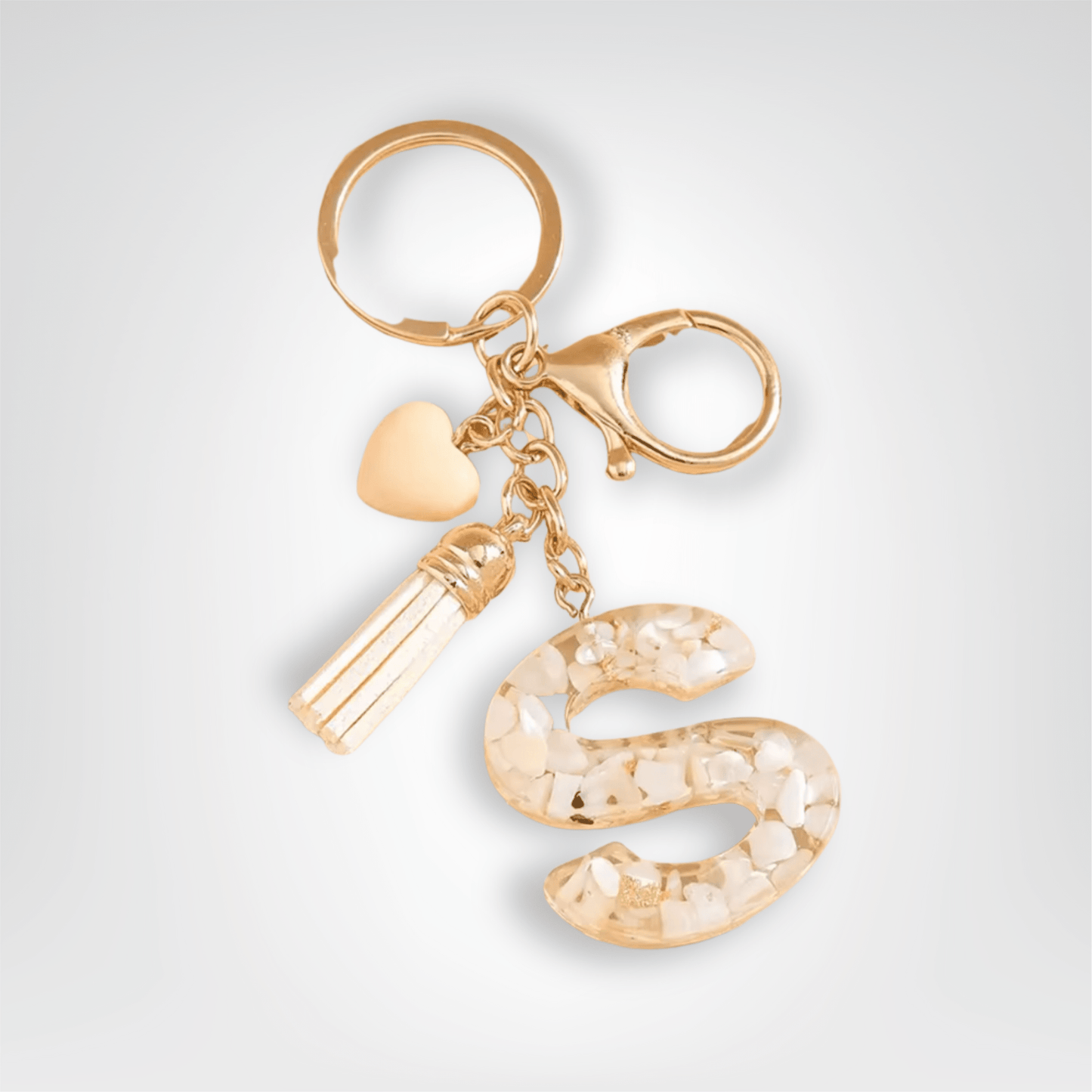 Porte - clés Bijoux <br> Lettre S Cristal Doré - Doré