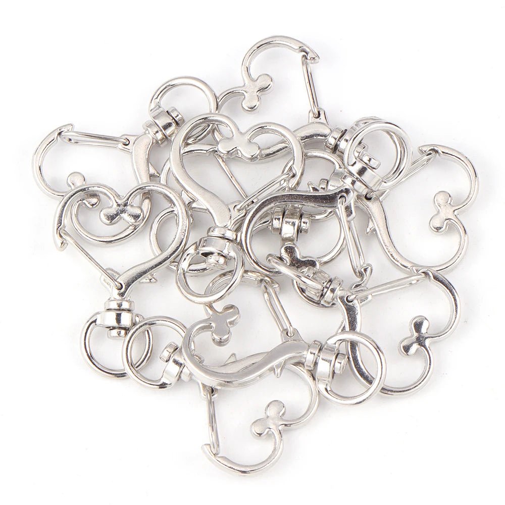 Porte - clés Bijoux <br> Lot de 6 Cœurs Argentés - Argent