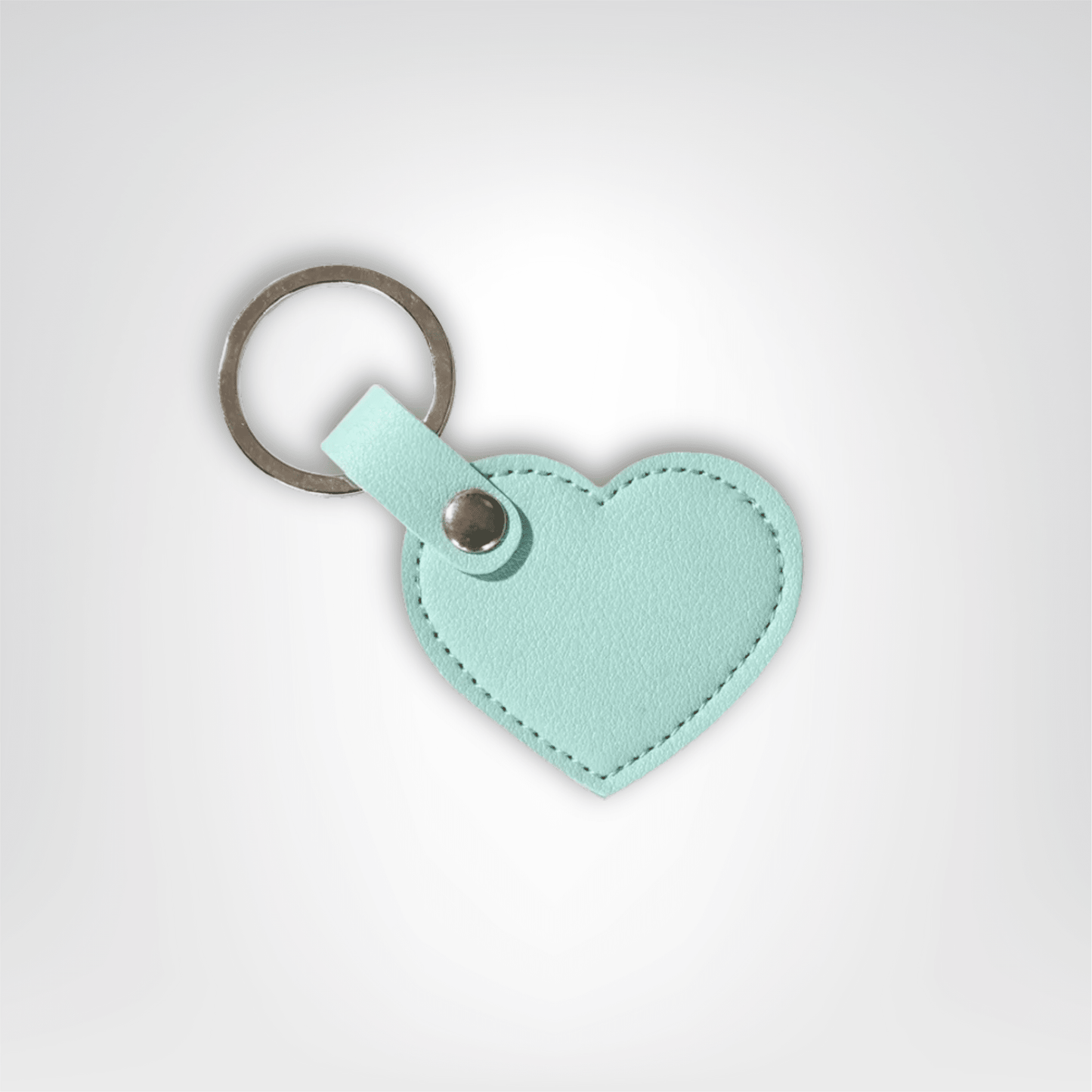 Porte - clés Cuir <br> Cœur Bleu Ciel Solo - Bleu ciel