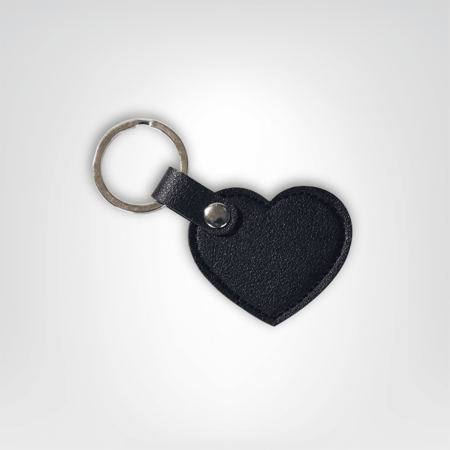 Porte - clés Cuir <br> Cœur Noir Solo - Noir