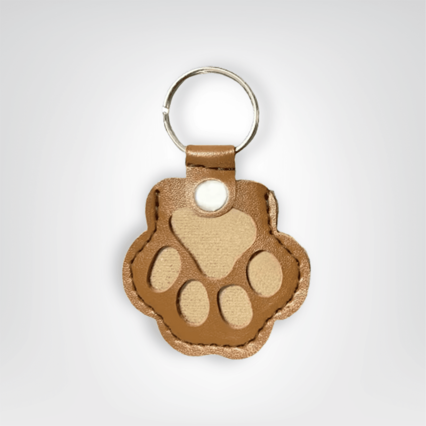 Porte - clés Cuir <br> La Patte Canine Châtaigne - Châtaigne