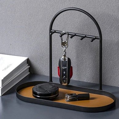 Porte - clés Cuir <br> Le Socle Élégant - Noir