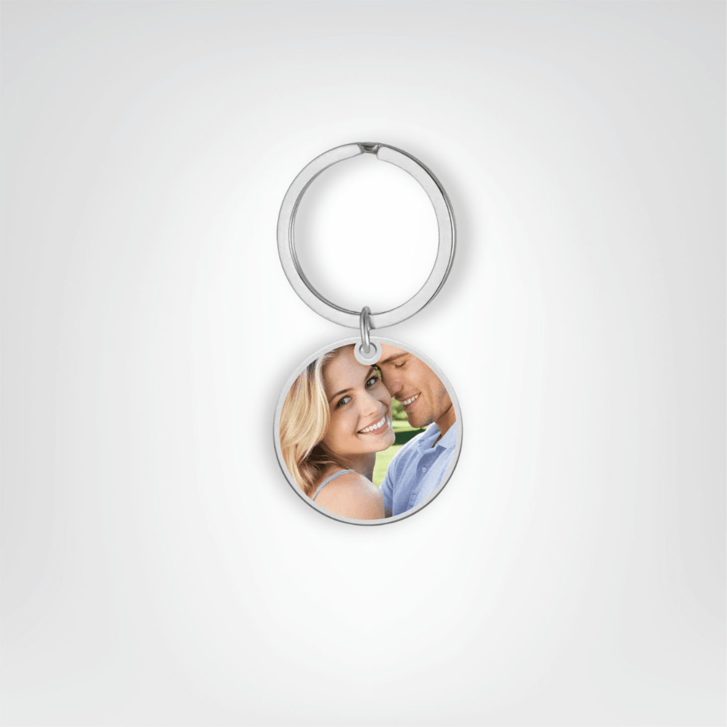 Porte - clés Métalliques <br> Le Cercle Photo Élégant - Argenté