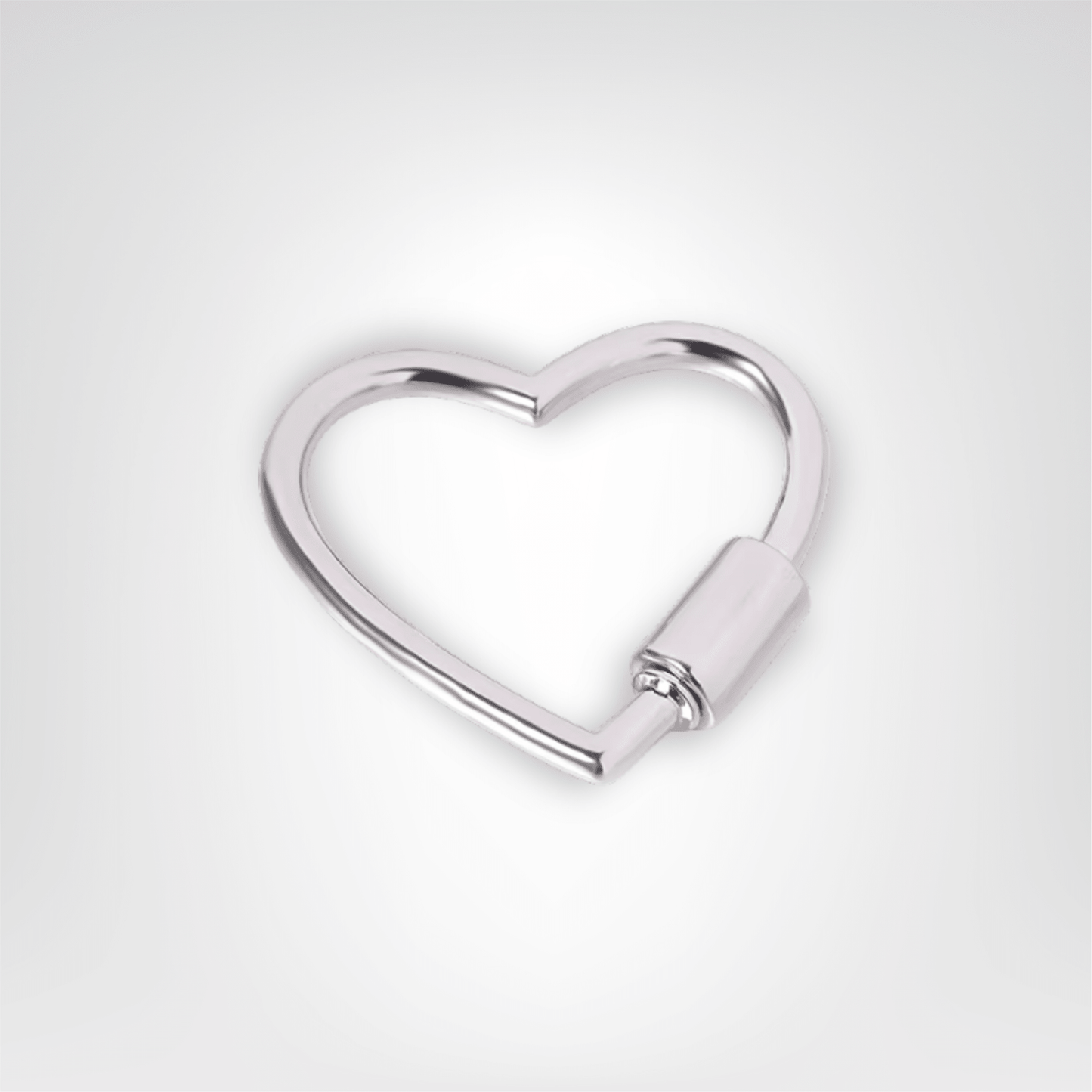 Porte - clés Métalliques <br> Le Cœur Mousqueton Argenté - Argenté