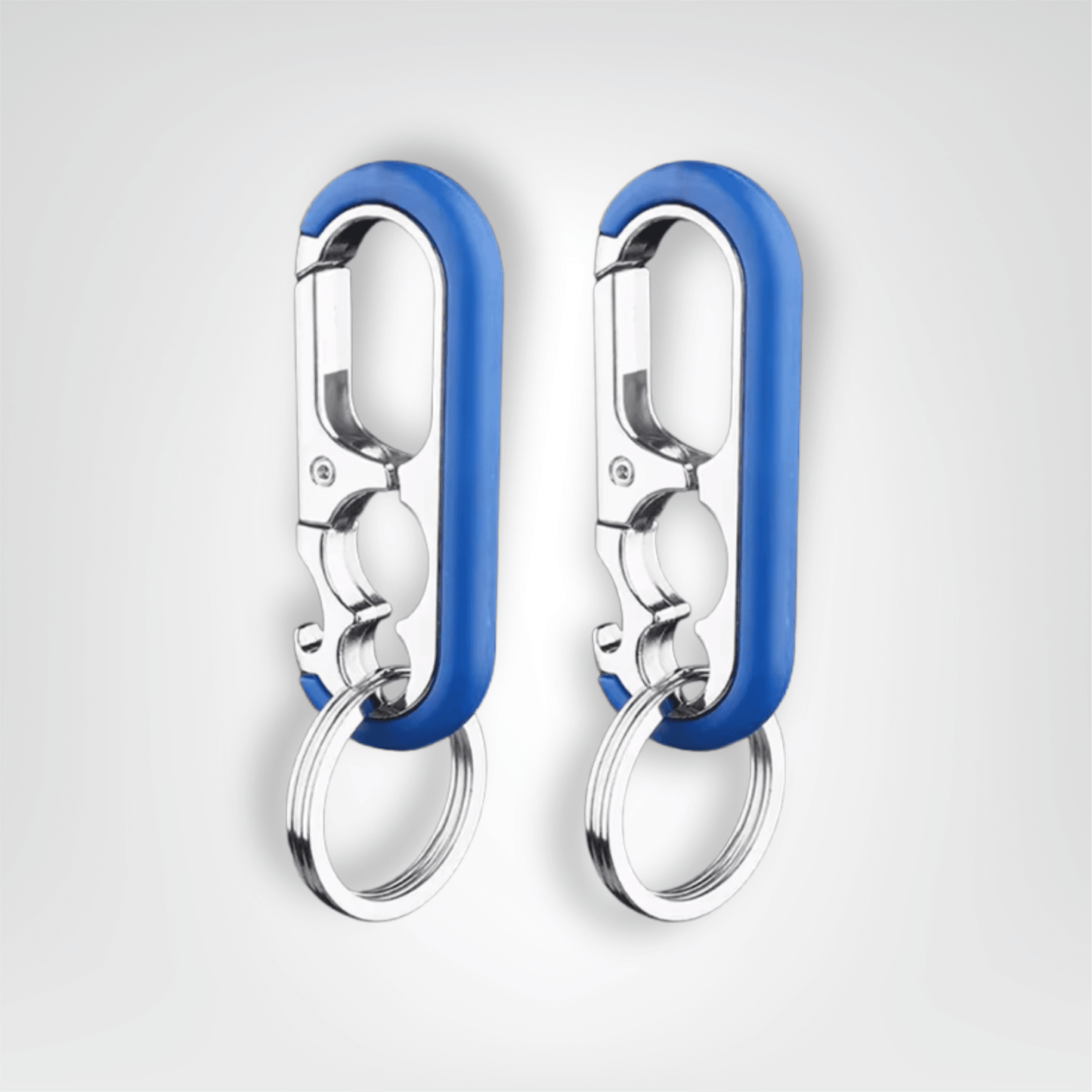 Porte - clés Mousquetons <br> Duo Bord Bleu - Bleu