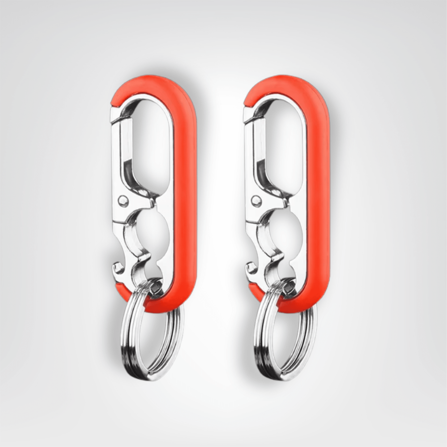 Porte - clés Mousquetons <br> Duo Bord rouge - Rouge