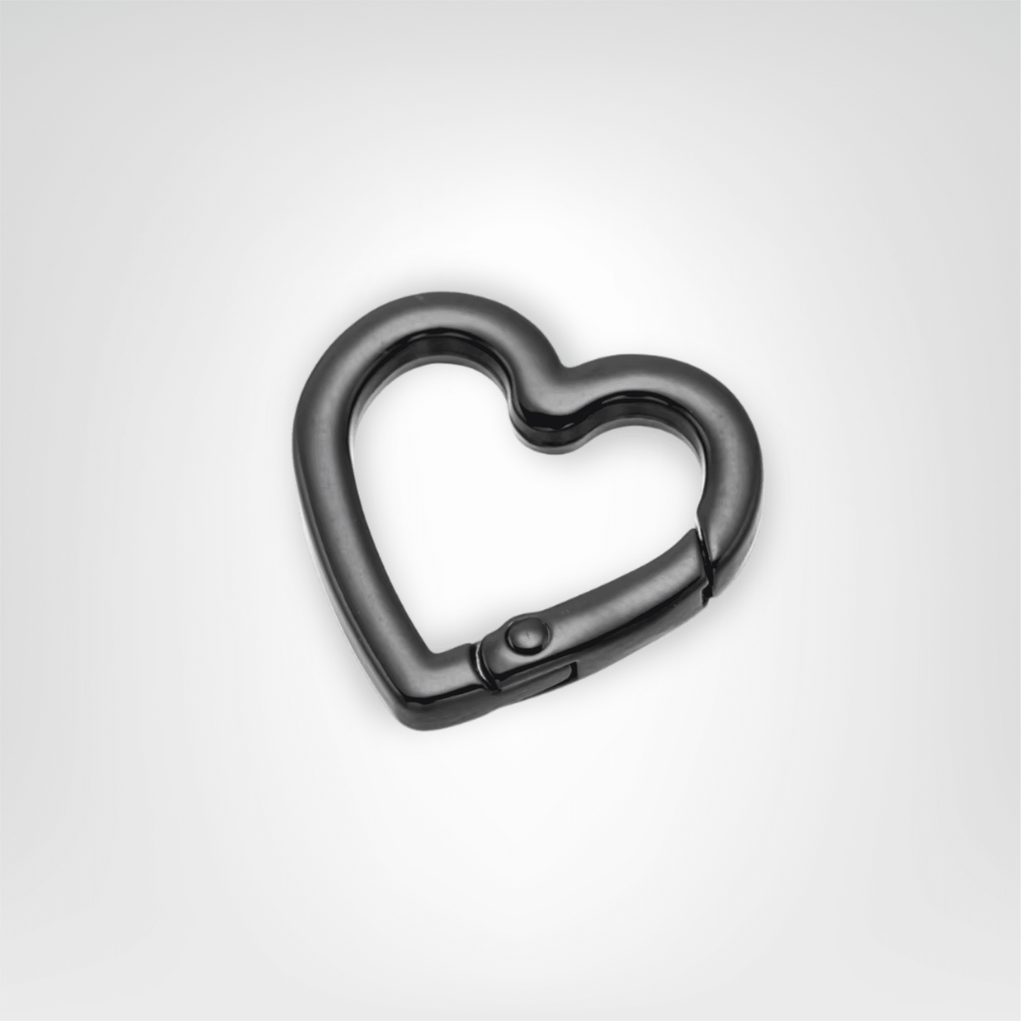 Porte - clés Mousquetons <br> Le Cœur Onyx (Lot de 5) - Noir