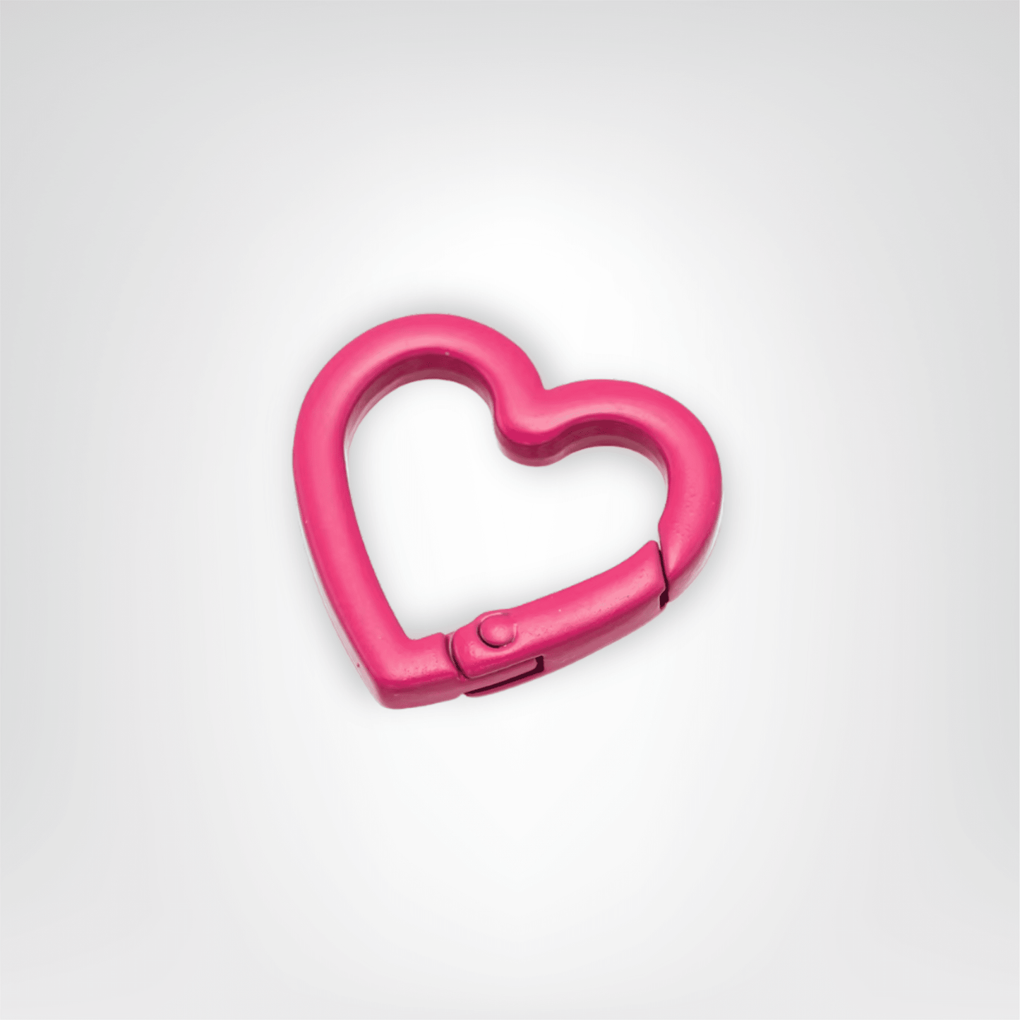 Porte - clés Mousquetons <br> Le Cœur Rose Brillant (Lot de 5) - Rose brillant