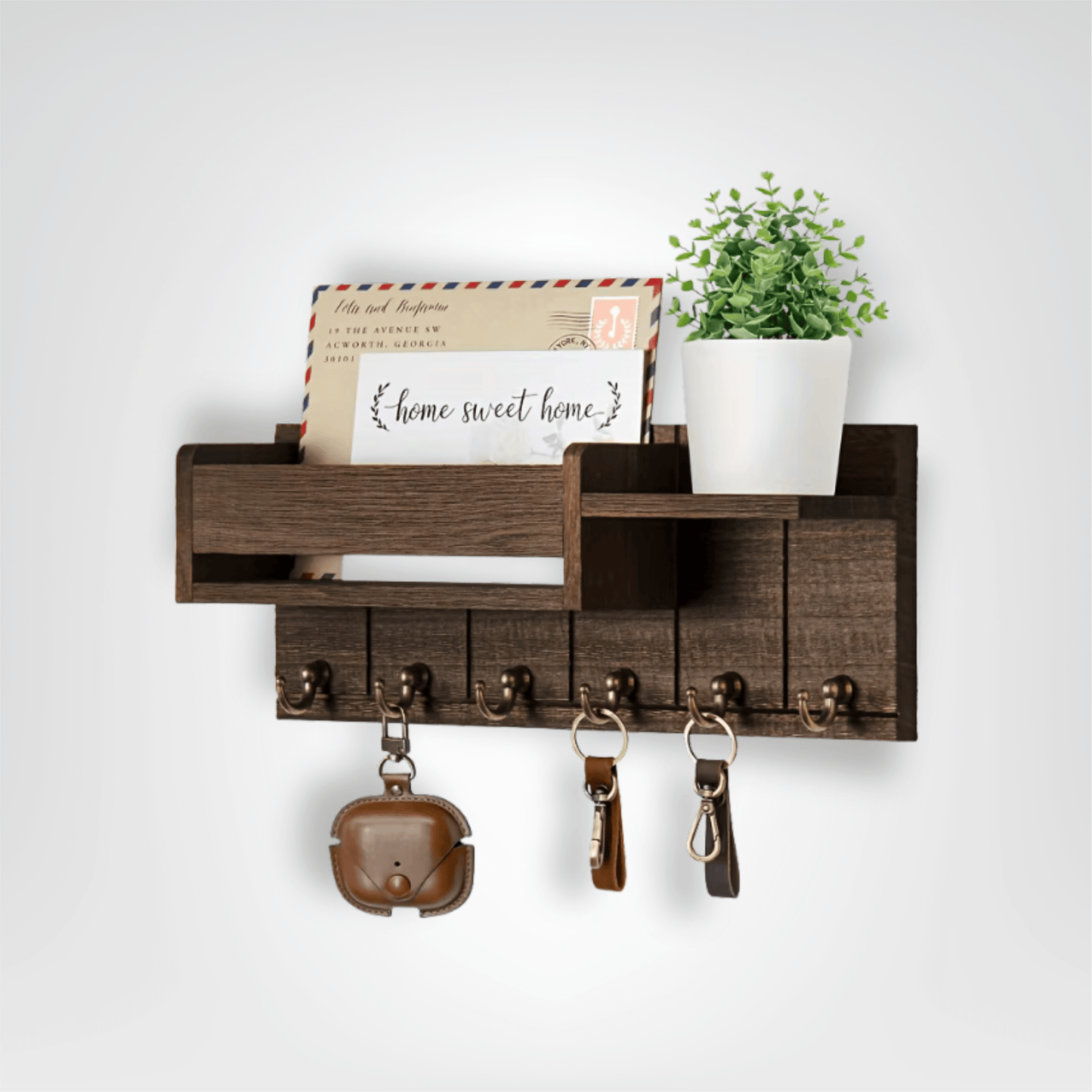 Porte - clés Mural <br> Le Range - lettres en bois sombre - Bois sombre