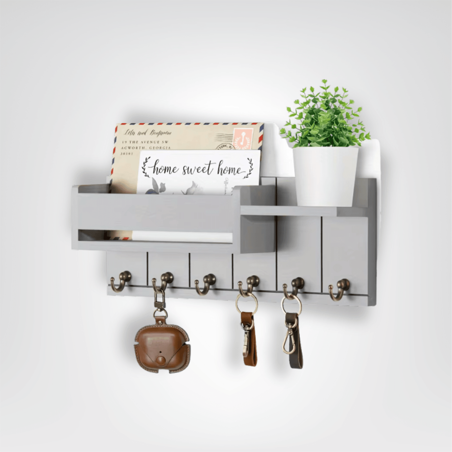 Porte - clés Mural <br> Le Range - lettres gris - Gris