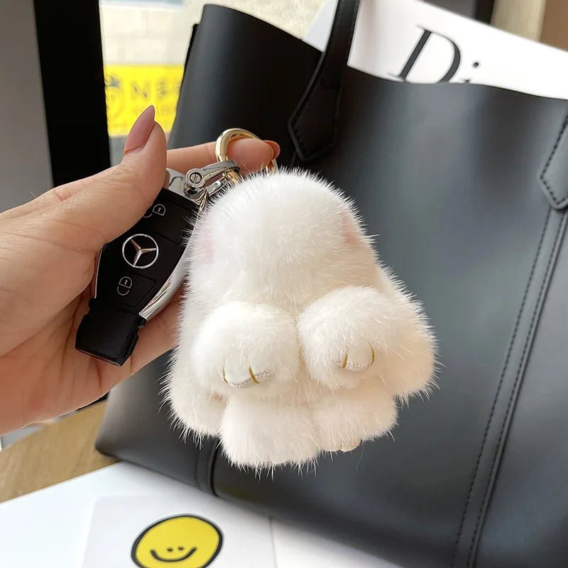 Porte - clés Peluche <br> Le Lapin Neige Éclatant - Neige éclatant