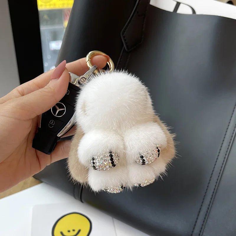 Porte - clés Peluches <br> Le Lapin Kaki Scintillant - Kaki