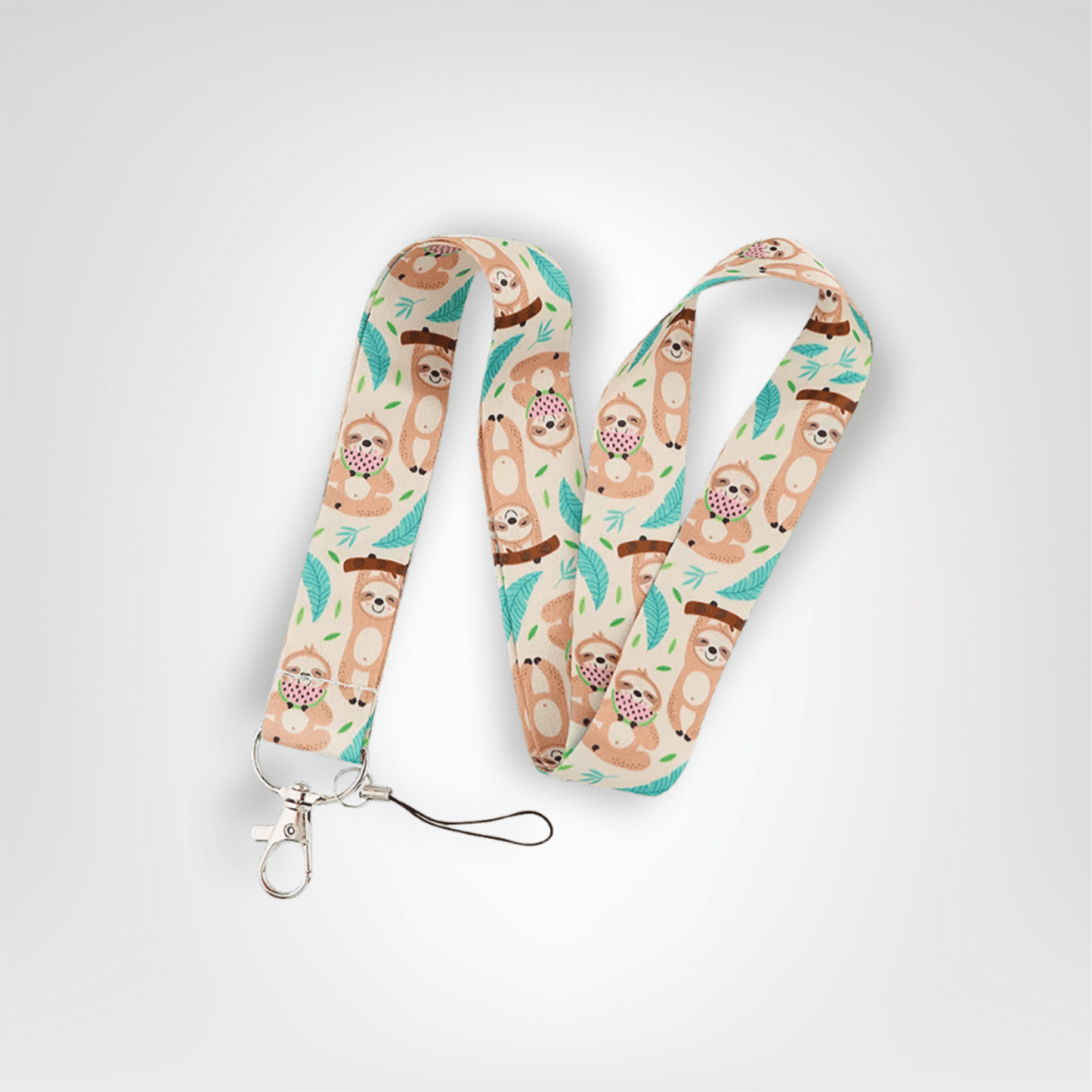 Tour du Cou Porte - clés <br> La Lanière Paresseux Bleu - Motifs paresseux