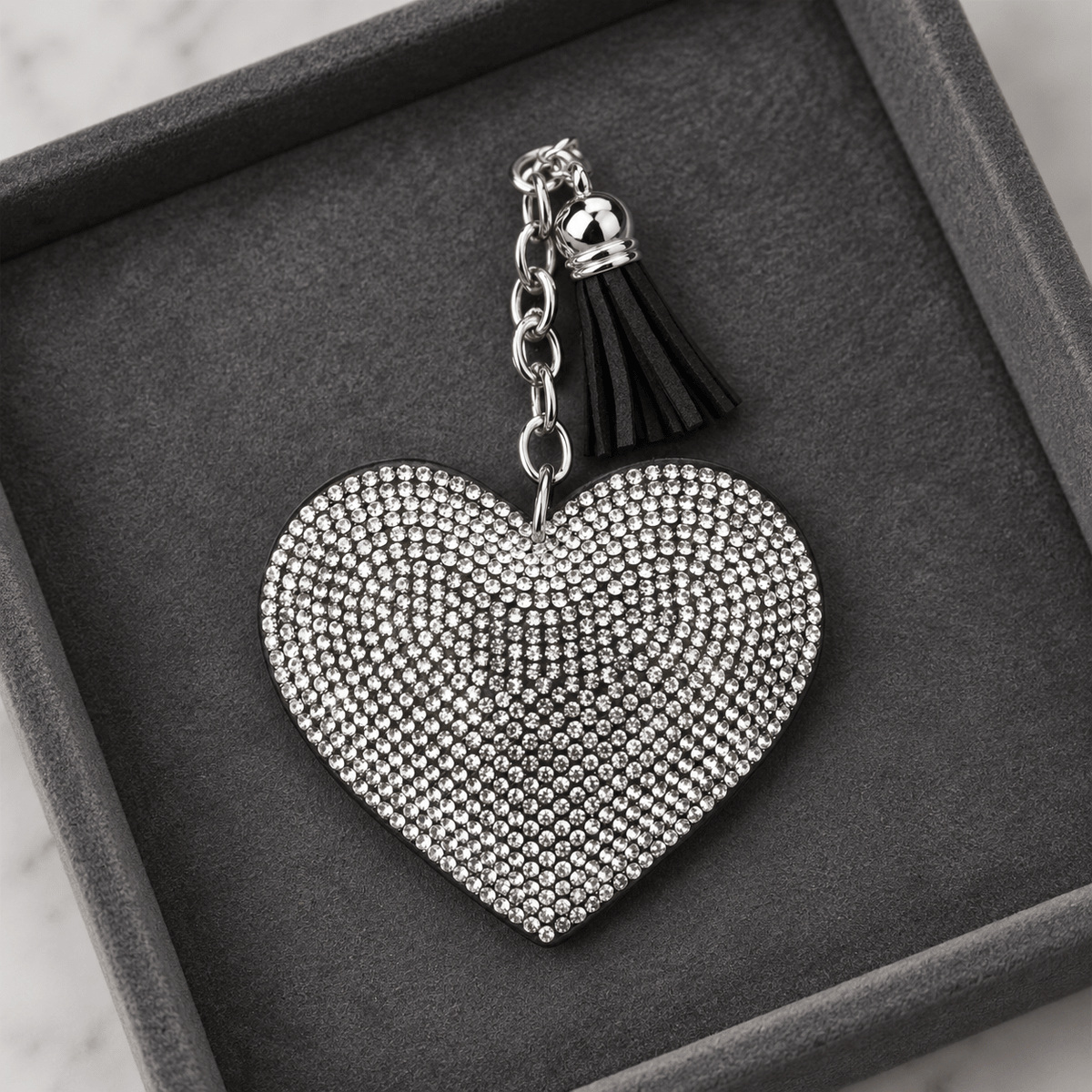 LE COEUR CRISTAL ARGENTÉ -