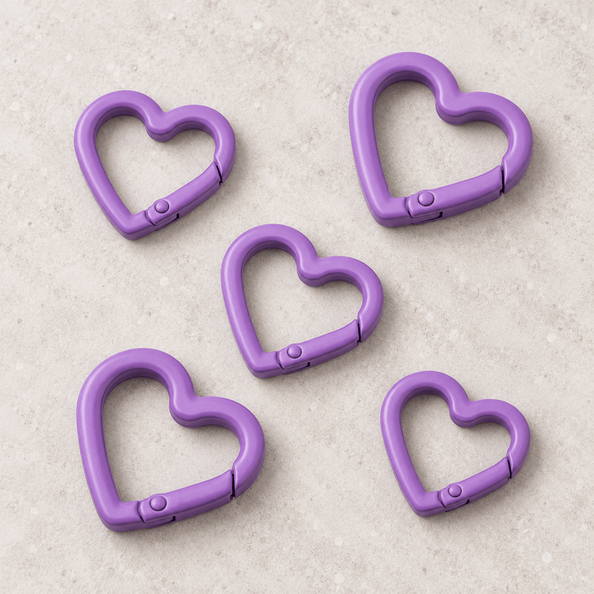 LE CŒUR VIOLET (LOT DE 5) - Moyenne (21mm)