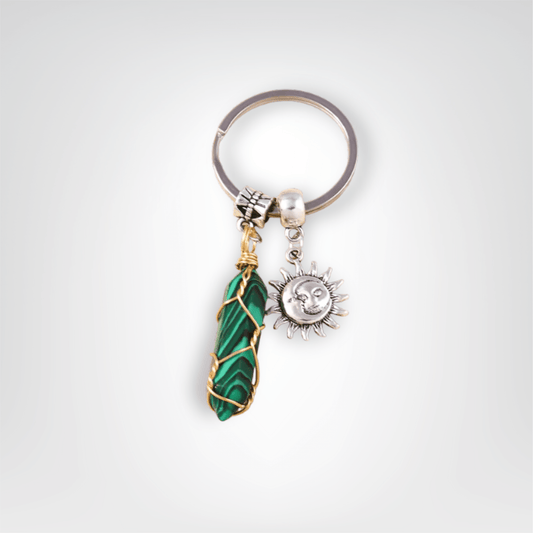 Porte - clé Bijou <br> L’Émeraude céleste - Emeraude et argent