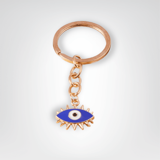 Porte - clé Bijou <br> L’Œil solaire - Bleu et doré