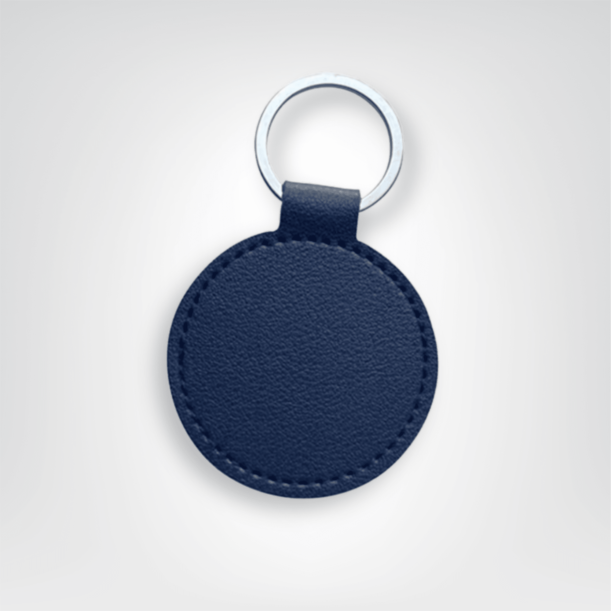 Porte - clé Cuir <br> Le Cercle bleu foncé personnalisable - Bleu foncé