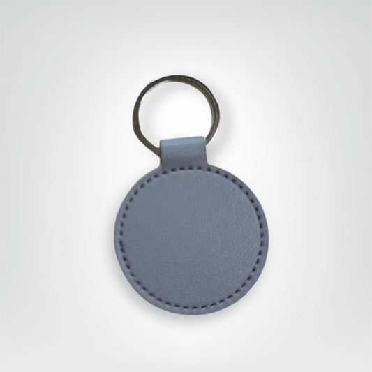 Porte - clé Cuir <br> Le Cercle gris personnalisable - Gris