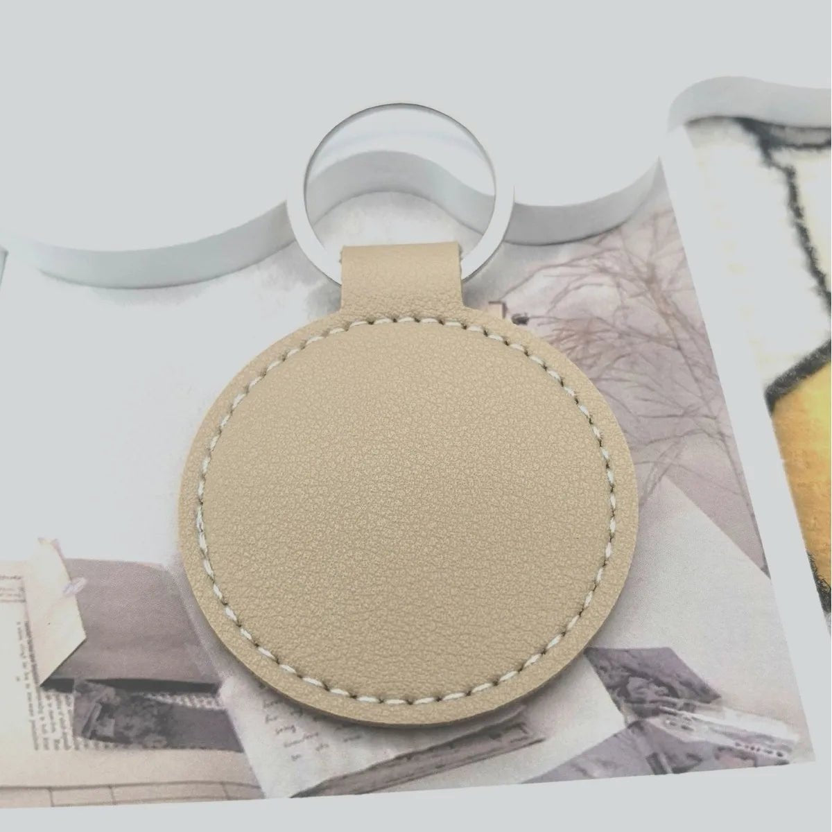 Porte - clé Cuir <br> Le Cercle kaki personnalisable - Kaki