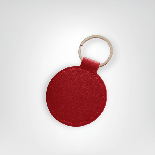 Porte - clé Cuir <br> Le Cercle rouge foncé personnalisable - Rouge foncé