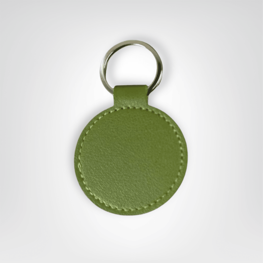 Porte - clé Cuir <br> Le Cercle vert personnalisable - Vert