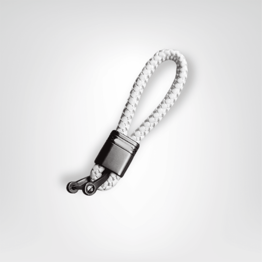 Porte - clé Lanière <br> Le Tressage blanc - Blanc