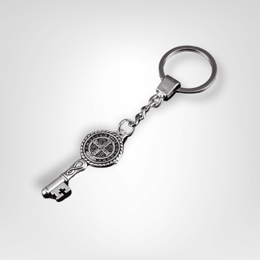 Porte - clé Médaillon <br> La Croix mystique - Argent