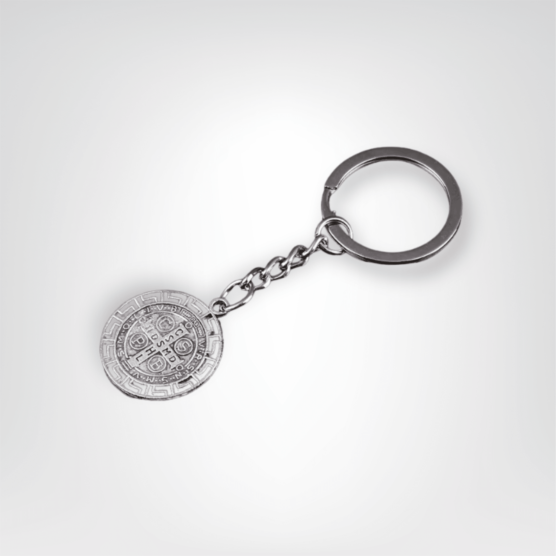 Porte - clé Médaillon <br> La Croix sacrée - Argent