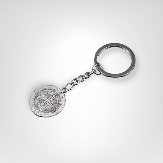 Porte - clé Médaillon <br> La Croix sacrée - Argent