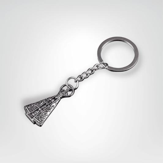 Porte - clé Médaillon <br> Saint Christophe couronné - Argent