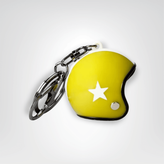 Porte - clé Moto <br> Le Casque jaune - Jaune