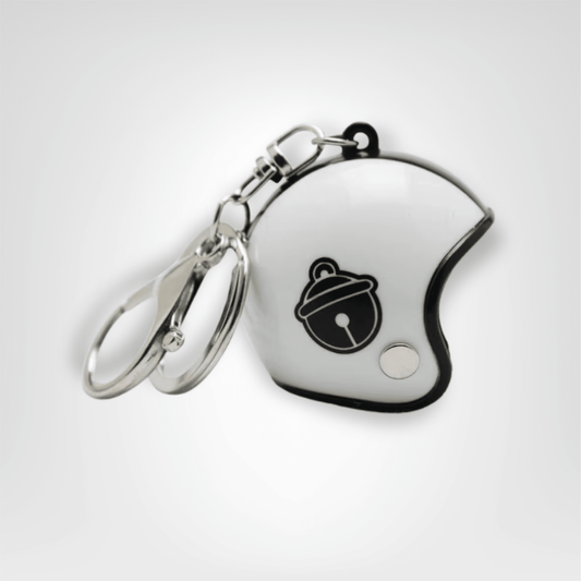 Porte - clé Moto <br> Le Casque noisette blanc - Noisette blanc