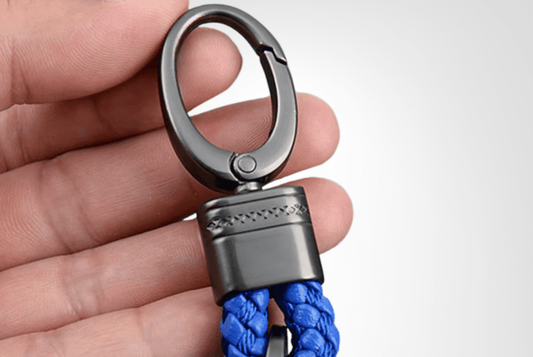 Porte - clé Mousqueton <br> Le Tissé bleu - Bleu