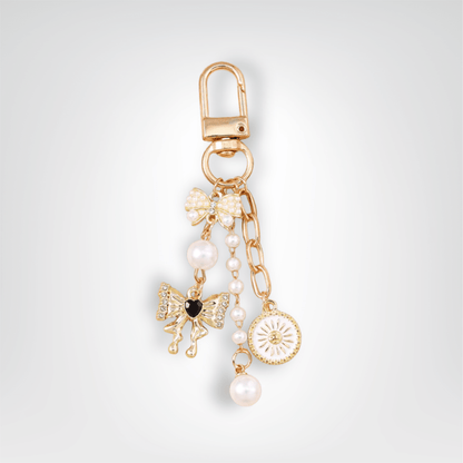 Porte - Clé Perle <br> Le papillon doré - Doré