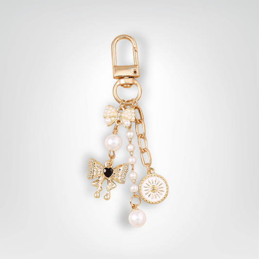 Porte - Clé Perle <br> Le papillon doré - Doré