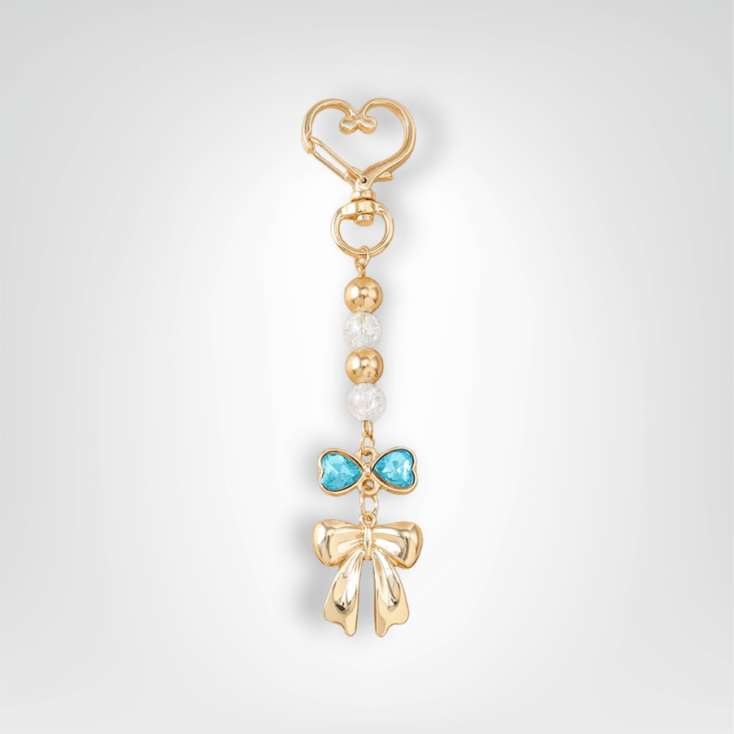 Porte - clé Perle <br> Le Ruban bleu - Doré